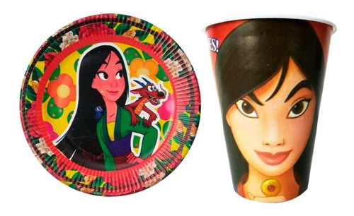 Mulan 50 Platos Y 50 Vasos Envio Gratis Mulan Fiesta 