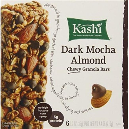 Bares Kashi Chewy Granola, Oscuro Mocha Almond, 6 Bares, 7.4