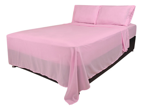 TRL 3000 Basics juego de sábanas liso rosa 4 unidades