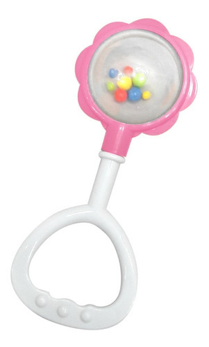 Chocalho Bola De Cristal Para Bebes Barulhinho Infantil Cor Rosa