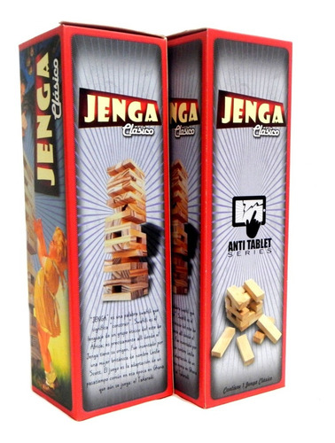 Imagen 7 de 7 de Juego Torre Apilable Jenga De Madera En Caja Retro
