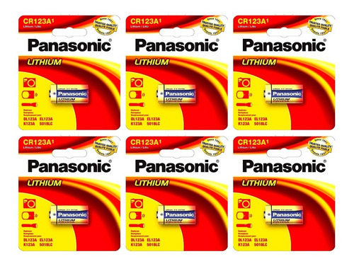 Pila Cr123 Panasonic Cr123a No Recargable Litio 3v 6 Piezas