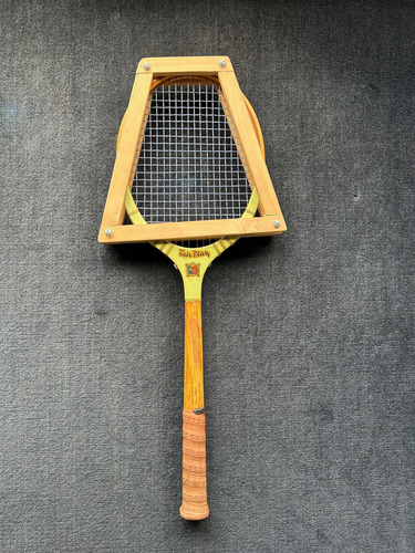 Raqueta De Tenis Antigua De Madera As Fair Play Vintage Marrón Claro (Usado)