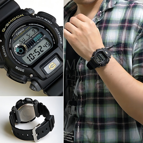 Reloj Pulsera Casio Reloj Dw-9052-1b De Cuerpo Color Negro, Digital, Para Hombre, Con Correa De Resina Color, Bisel Color Dw-9052-1b Y Hebilla Simple