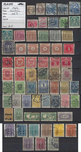 Lote1964 Austria X63 Estampillas Antiguas Usadas Y Nuevas