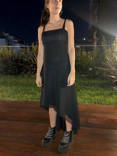 Vestido Largo Negro De Fiesta Talle M Hermoso