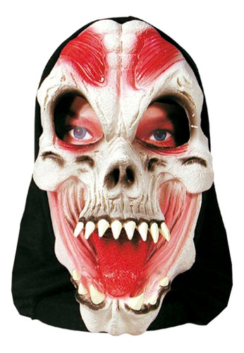 Máscara De Latex C/capucha Demonio Cotillon Terror Halloween
