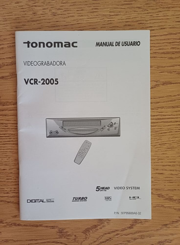 Videograbadora Tonomac 4 Head Autocleaner Vcr-2005 C/control (Usado)