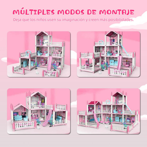 Casa De Muñecas Grande 4 Pisos Castillo De Princesa De