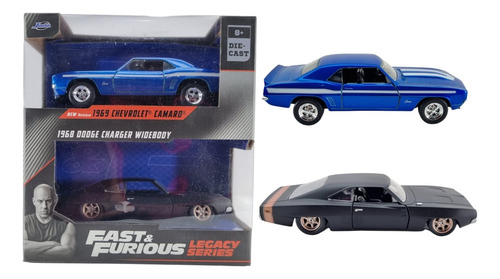 Duo Rápidos&furiosos Legacy Series Camaro&charger Esc. 1:43 Azul/negro
