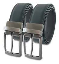 Comprar Combo De 2 Cinturones De Piel Genuina Para Hombre, Piel 100%
