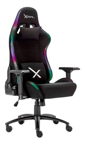 Silla de escritorio Xzeal RGB XZ15 gamer ergonómica negra con tapizado de tela
