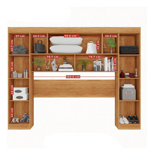 Guarda-roupa Solteiro Modulado Zurique 4 Portas Ripado Cor Bege