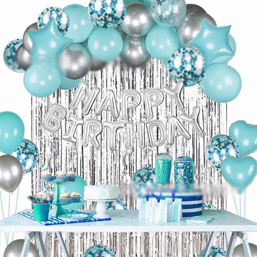 Kit Decoración Globos Metálicos Para Cortina De Cumpleaños