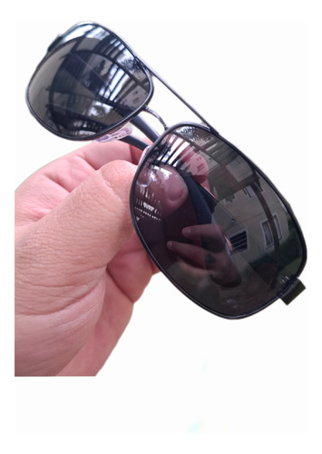 Kit 2 Óculos De Sol Quadrado Retro Pesca Polarizado Espelho Preto Preto Preto