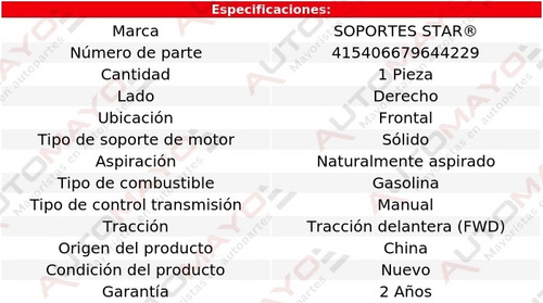 Soporte Tacón De Motor Del Der Tiida 1.6l 4 Cil Std 14-18