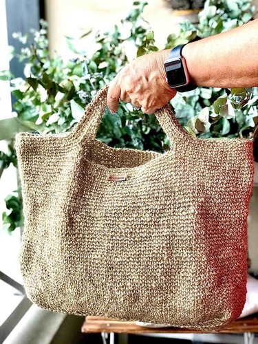 Bolso De Yute Tejido Al Crochet Yute