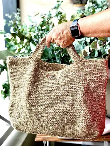 Bolso De Yute Tejido Al Crochet Env o gratis