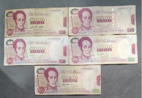 Billetes De Mil Bolívares Diferente Años, Incluye El De 1991
