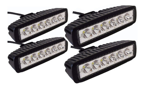 Pack X4 Foco Led Auto Focos Neblineros Led Barra Led 4x4 18w