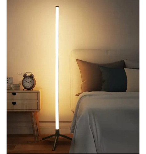 Luz Lampara Pie Led Calido Minimalista Esquinero Decoración Amarillo