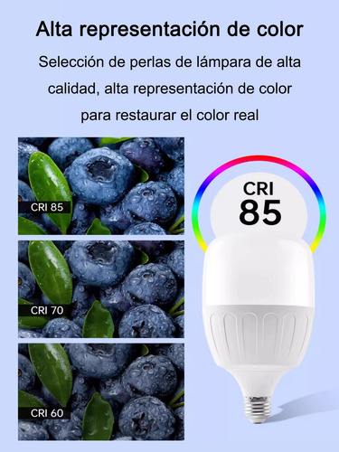 100 Pack Foco De Alta Potencia 10w Luz Fría Led 6500k E27 Blanco Frío