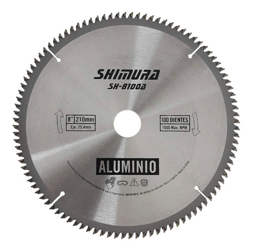 Disco Corte Para Aluminio 8 Pulgadas (210mm) - 100 Dientes