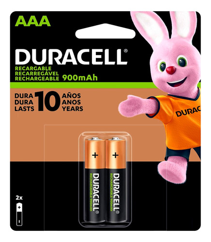 Pilas Aaa Recargables Duracell 1.2 Volts 850 Mah 2 Piezas