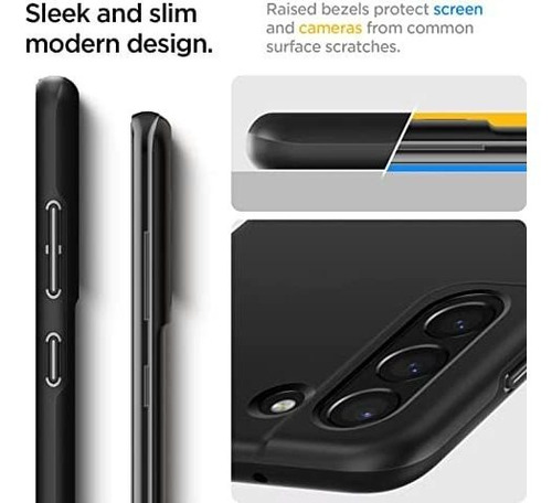 Imagen 6 de 7 de Funda Spigen Thin Fit Para Galaxy S21 Fe - Negro