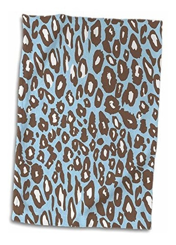 3d Rose Blue-brown And White Leopard Print Hand-sports Towel