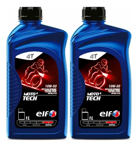 Kit 2 Óleo Para Moto 10w-50 Elf Moto 4 Tech Sintético