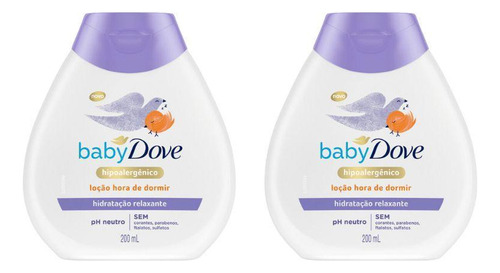  Creme Dove Hidratante corporal dove baby hora de dormir 200ml-kit c/2un en corporal 0.2L neutro