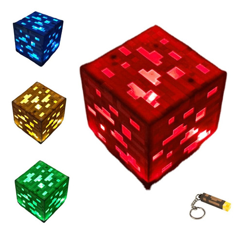 Lámpara De Minero Ucb Multicolor Minecraft Con Llavero