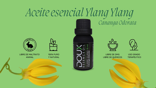 Doux Aceite Esencial De Ylang Ylang 100% Natural Y Puro 15ml