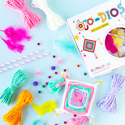Juego Kit Para Crear Y Diseñar Ojo De Dios - Arte Infantil
