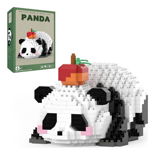 Mjddja Mini Building Blocks- Panda Mentirosa Con Fruta, De Y