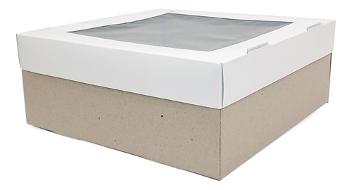 Caja Para Desayuno 25x25x12 Base Micro Con Visor X 10 Uni.