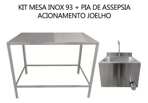 Lavatório Suspenso + Mesa Açougue Inox Industrial