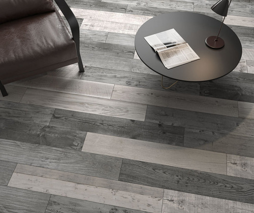 Porcelanato Tipo Madera Firewood Cold 20x120 Gris