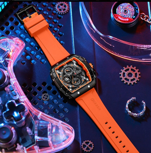 Reloj Para Hombre Marca Curren Pulso Silicona Funcional