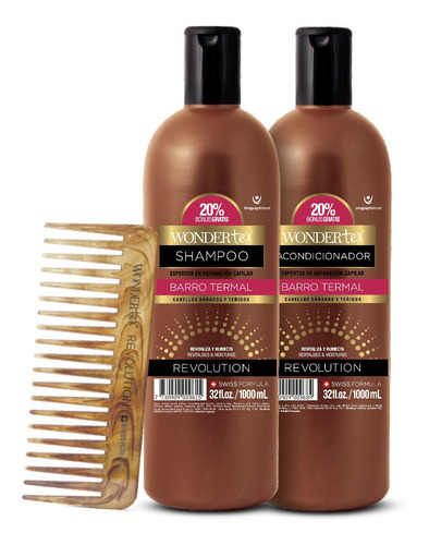 Shampoo Acondicionador Wonder Tex Revolution Barro +peineta