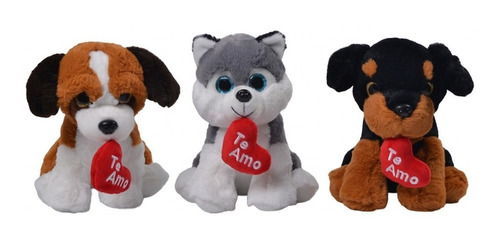 Peluche Diseño Perro Cute Te Amo San Valentín Amor Regalo