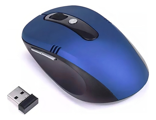 Mouse Sem Fio Wireless 2.4ghz Usb Notebook Pc Alcance 10m Cor Azul