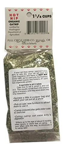 Catnip Orgánico Aprobado Para Gatos Hot Nip , 1 Unidad