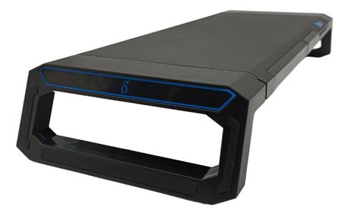 Base Suporte Monitor Mesa Led Rgb Gamer Usb Multifuncional Cor Preto