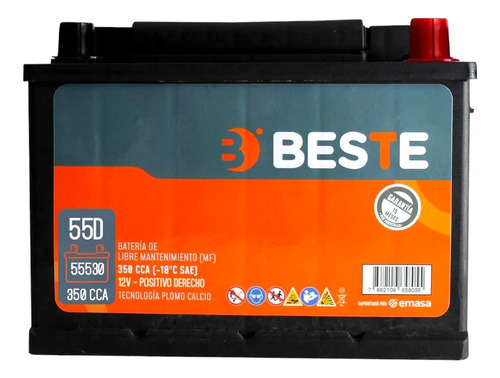 Bateria 55 A Positivo Derecho Beste 12v 350 Cca