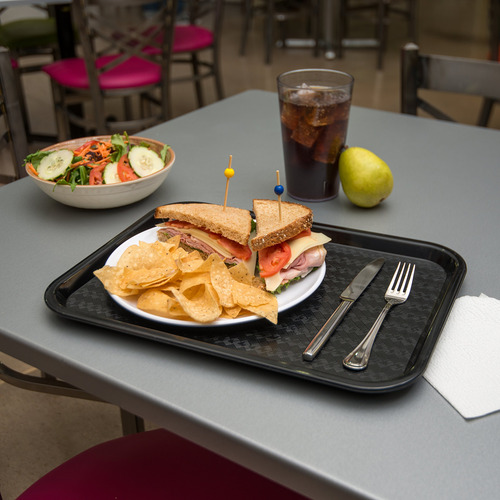 Bandeja De Plástico Negra Para Cafetería 40 X 30 Cm Libre Bp