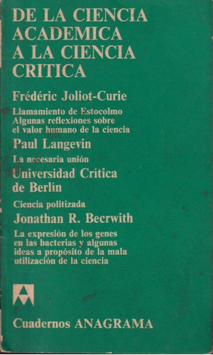 De La Ciencia A La Academia Critica F Joliot Curie 