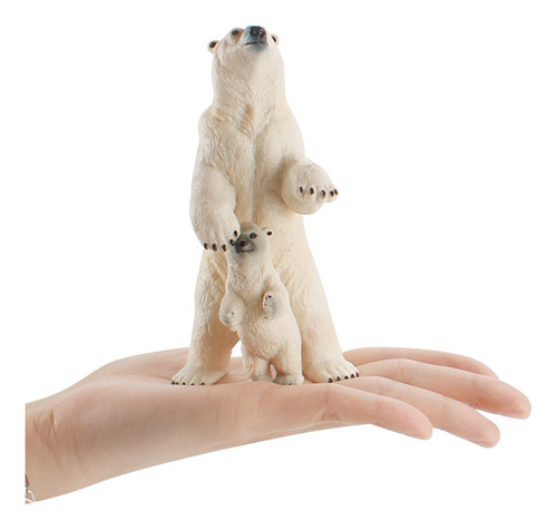 2 Piezas De Oso Blanco Animales Juguetes Figuritas Para Deco 