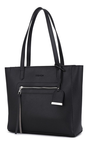 Bolsa Tote Trendy 20996 Lisa Color Negro de cuero sintético